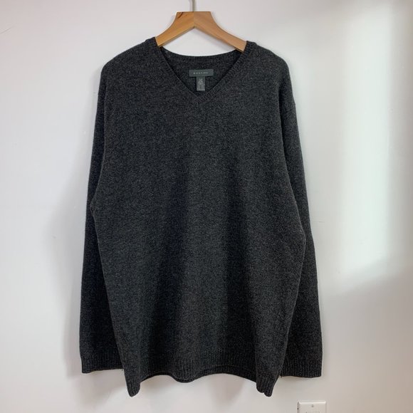 Vintage Other - Vintage Grey 100% Wool Woolrich V-Neck Oversized Sweater Size Large (UNI…